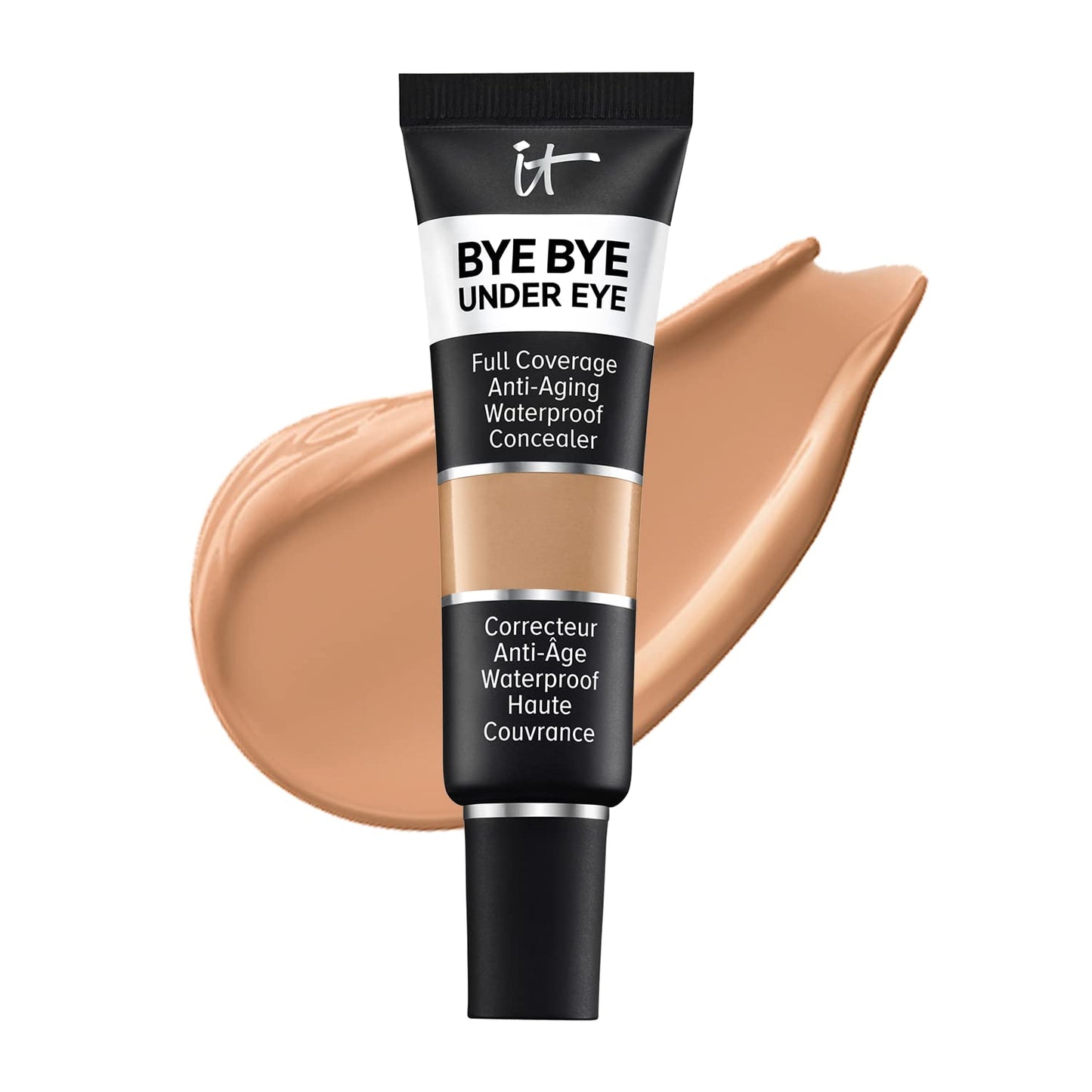 IT Cosmetics Bye Bye Under Eye Concealer - Waterproof Full Coverage Concealer For Dark Circles, Fine Lines, Redness & Discoloration, Formulated with Hyaluronic Acid, Natural Finish – 0.4 fl oz