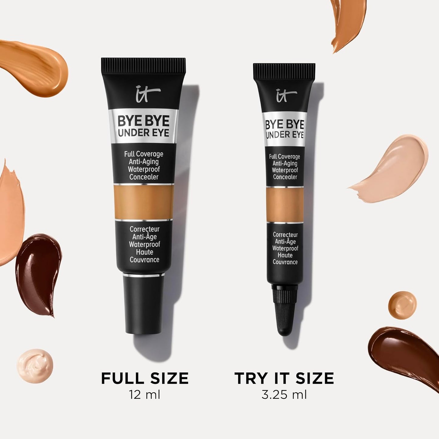 IT Cosmetics Bye Bye Under Eye Concealer - Waterproof Full Coverage Concealer For Dark Circles, Fine Lines, Redness & Discoloration, Formulated with Hyaluronic Acid, Natural Finish – 0.4 fl oz