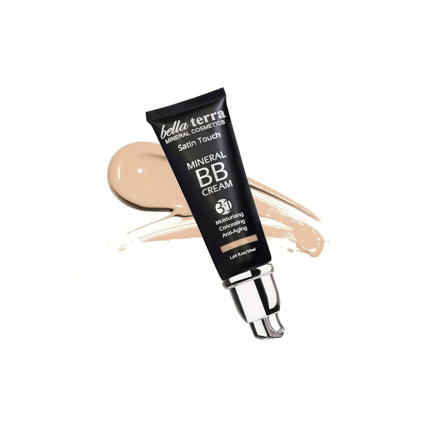 Bellaterra Cosmetics BB Cream - Tinted Moisturizer, Mineral Foundation Makeup, Medium 104 | Skin Perfector, 1.69 oz