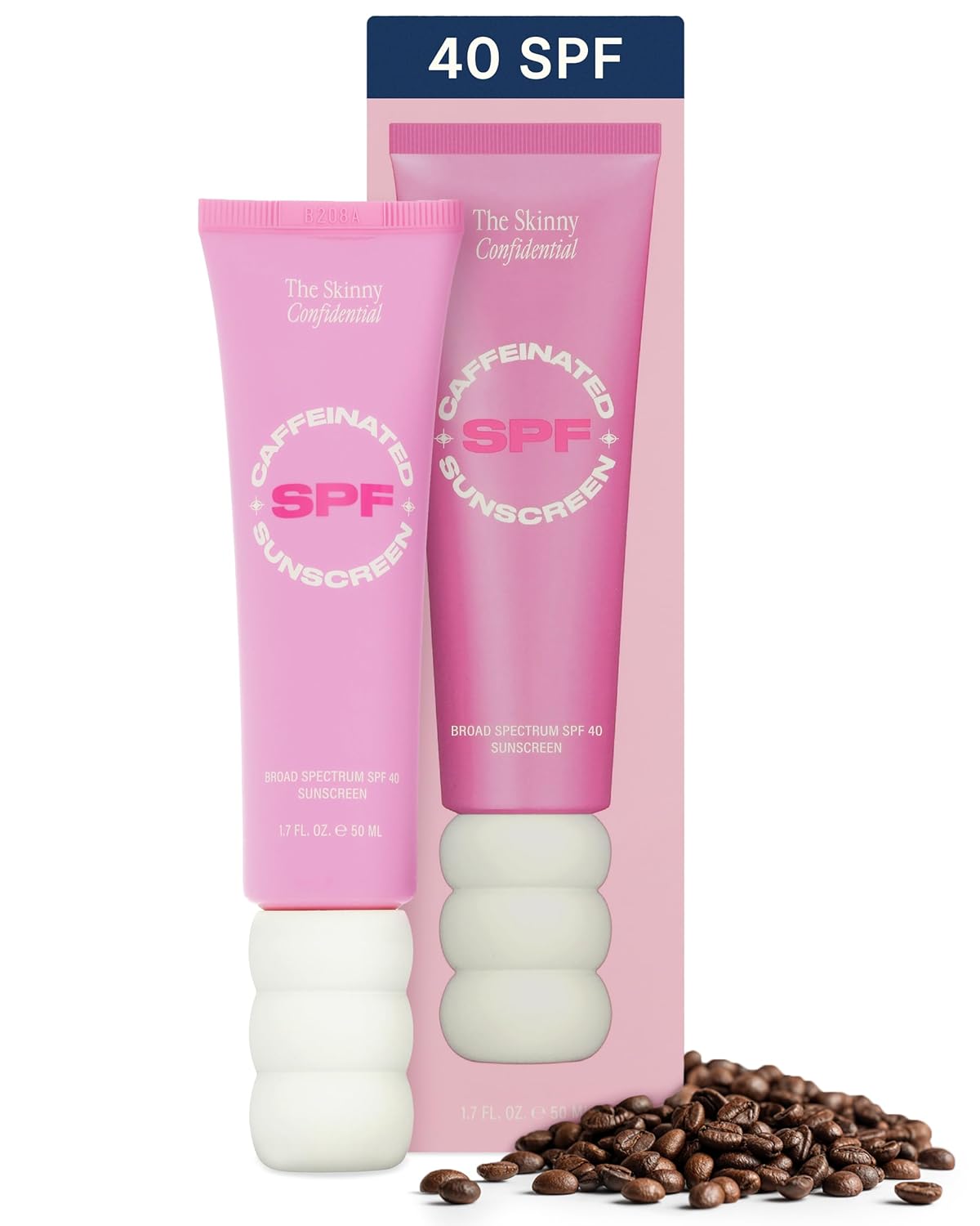 The Skinny Confidential Tinted Sunscreen, SPF 40 - Fragrance Free Face Moisturizer with No White Cast - Non-Greasy & Lightweight Caffeinated Mineral Sunscreen Lotion with Zinc Oxide & Titanium Dioxide