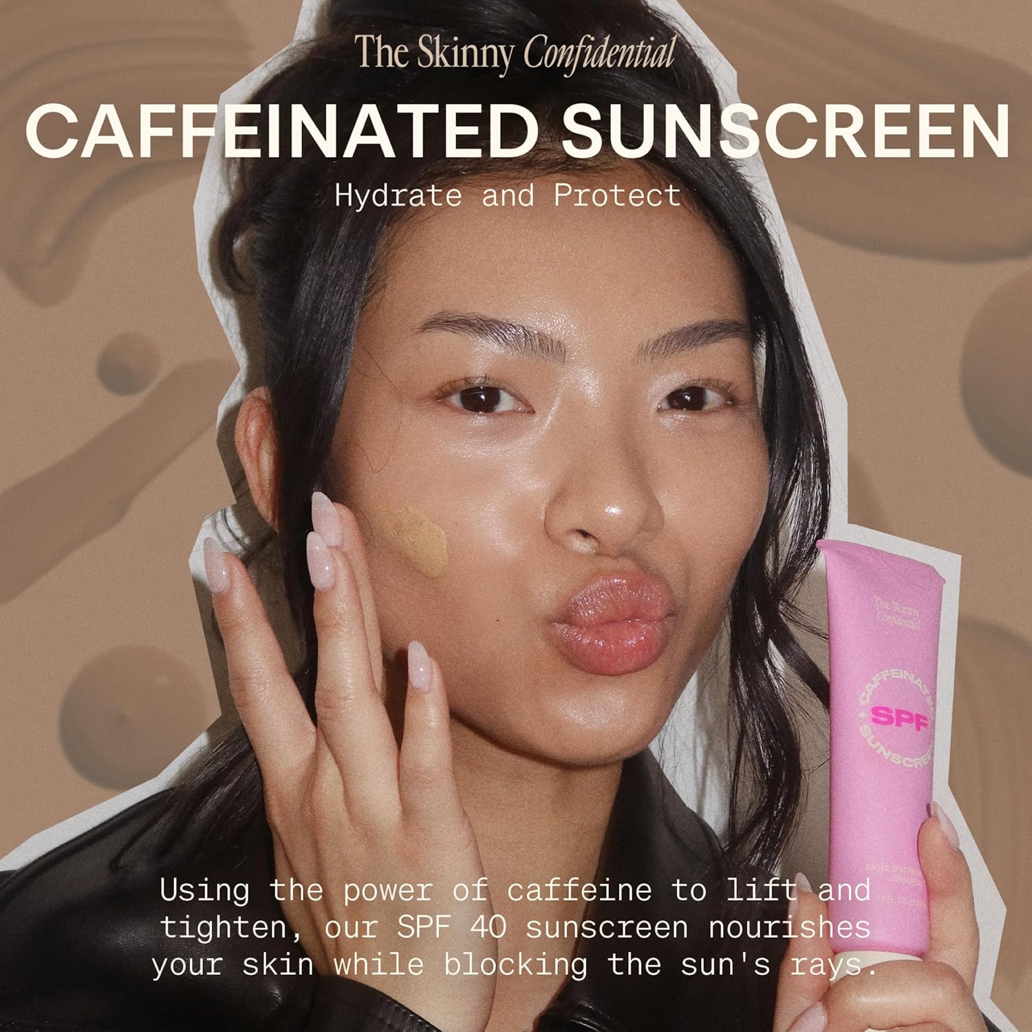 The Skinny Confidential Tinted Sunscreen, SPF 40 - Fragrance Free Face Moisturizer with No White Cast - Non-Greasy & Lightweight Caffeinated Mineral Sunscreen Lotion with Zinc Oxide & Titanium Dioxide